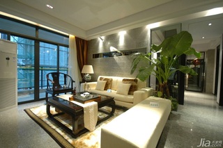 中式风格三居室古典富裕型客厅背景墙茶几效果图