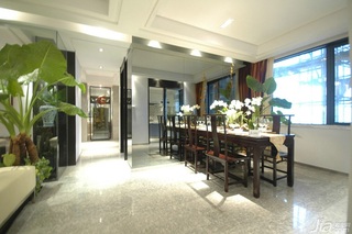 中式风格三居室古典原木色富裕型餐厅餐桌图片