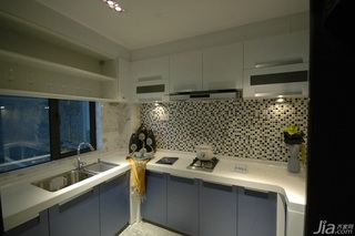 中式风格三居室实用冷色调富裕型厨房橱柜定制