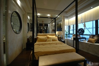 中式风格三居室古典暖色调富裕型卧室卧室背景墙床效果图