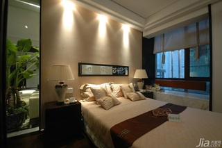 中式风格三居室温馨富裕型卧室床效果图