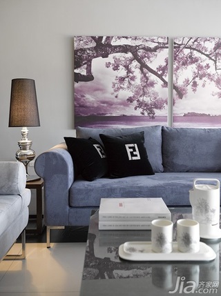 简约风格一居室小清新经济型客厅沙发效果图