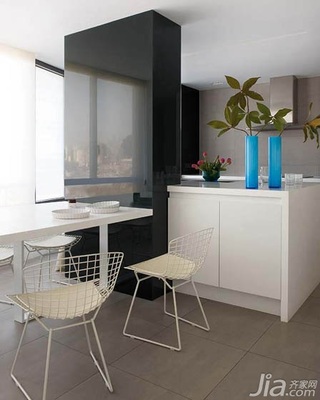 欧式风格公寓简洁白色经济型厨房橱柜设计图纸