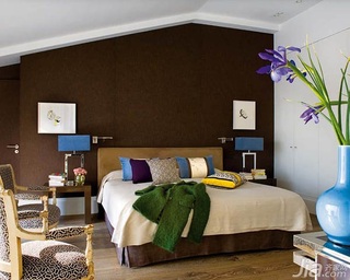 欧式风格公寓温馨经济型卧室卧室背景墙床图片
