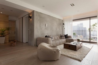 简约风格小户型小清新灰色客厅背景墙沙发效果图