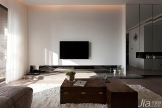 简约风格小户型简洁白色客厅电视背景墙茶几图片