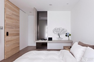 简约风格小户型简洁白色卧室床效果图