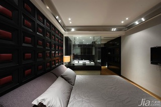 简约风格复式舒适富裕型卧室卧室背景墙床图片