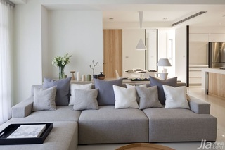 简约风格二居室简洁灰色经济型客厅沙发图片