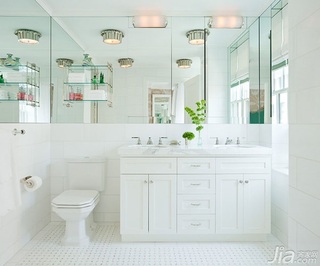 混搭风格二居室简洁白色卫生间装修