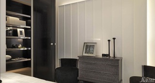 中式风格三居室简洁黑白经济型卧室床效果图