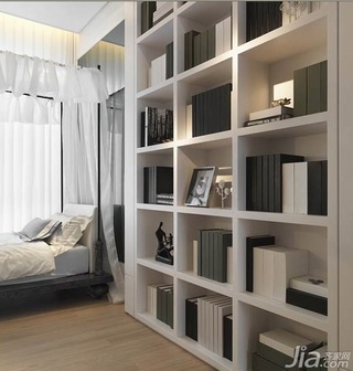 中式风格三居室简洁白色经济型卧室床效果图