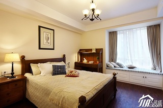 美式风格富裕型100平米卧室飘窗床图片