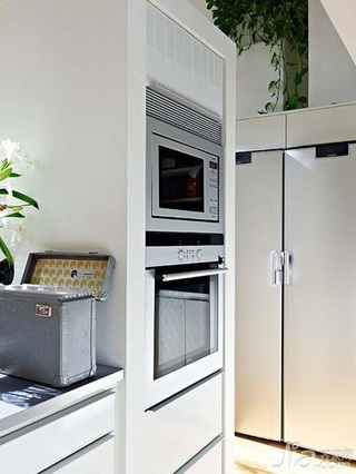 公寓实用白色经济型80平米厨房橱柜图片