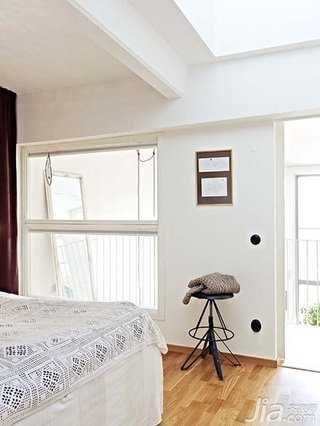 公寓小清新白色经济型80平米卧室床效果图