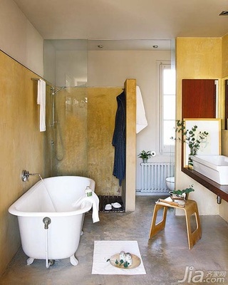 简约风格一居室另类暖色调卫生间洗手台图片