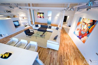 简约风格公寓简洁白色客厅沙发图片