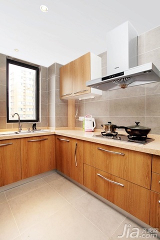 北欧风格三居室实用白色110平米厨房橱柜设计图纸