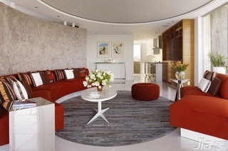 简约风格公寓大气橙色客厅沙发图片