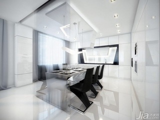 简约风格一居室简洁黑白经济型餐厅餐桌效果图