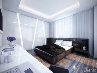 简约风格一居室时尚黑白经济型卧室床图片