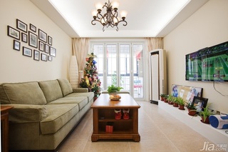 混搭风格二居室简洁110平米客厅沙发图片