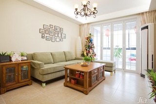 混搭风格二居室暖色调110平米客厅沙发效果图