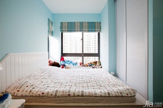 混搭风格二居室小清新蓝色110平米儿童房儿童床效果图