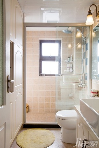 混搭风格二居室简洁白色110平米卫生间洗手台效果图