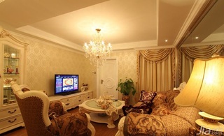 欧式风格二居室80平米客厅沙发图片