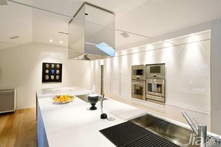 简约风格公寓简洁白色厨房橱柜设计图
