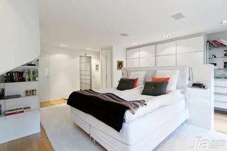 简约风格公寓温馨白色卧室卧室背景墙床图片