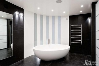 简约风格公寓大气黑白卫生间浴缸效果图