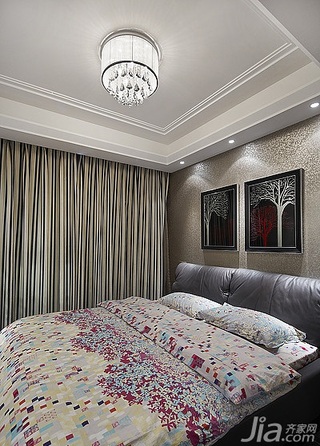 新古典风格四房以上豪华型卧室背景墙窗帘效果图