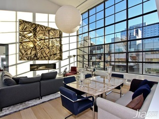 现代简约风格公寓暖色调客厅餐桌图片