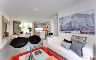 简约风格公寓暖色调客厅沙发图片