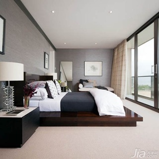公寓大气灰色卧室床图片