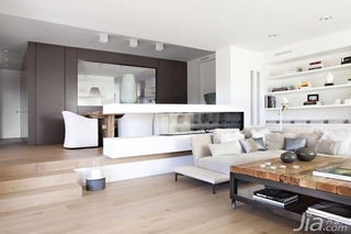 简约风格公寓简洁白色客厅沙发效果图