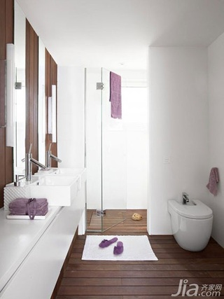 简约风格公寓简洁白色卫生间洗手台效果图