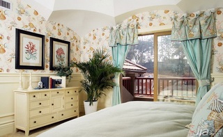 混搭风格复式140平米以上卧室卧室背景墙设计