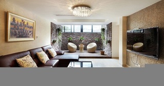 新古典风格20万以上140平米以上庭院电视背景墙沙发效果图