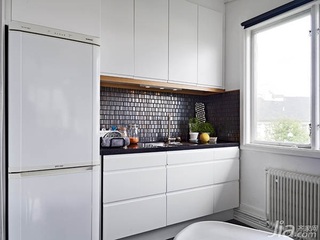 公寓简洁白色50平米厨房橱柜图片