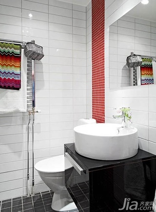 公寓简洁白色50平米卫生间洗手台效果图