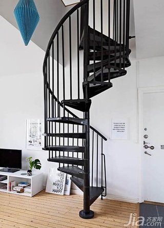 公寓大气黑色50平米楼梯设计图