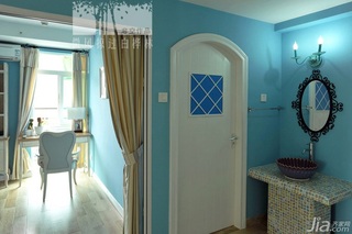 非空混搭风格三居室蓝色富裕型洗手台效果图