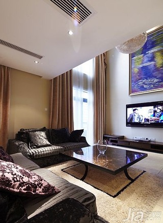 复式豪华型140平米以上电视背景墙窗帘效果图