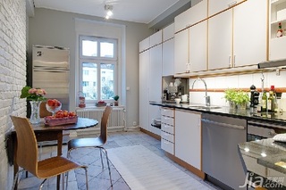 简约风格公寓实用暖色调80平米厨房橱柜设计图纸