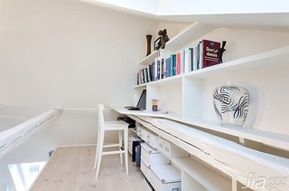 公寓艺术白色140平米以上工作区书桌图片