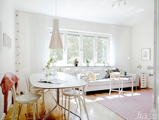公寓简洁白色经济型客厅沙发效果图