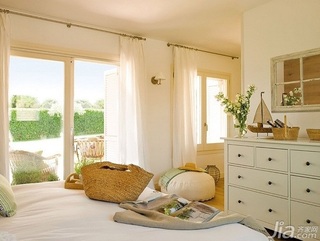 田园风格一居室小清新经济型卧室床图片